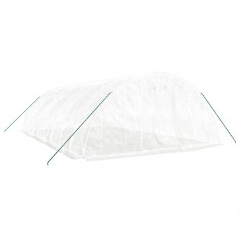 Gewächshaus mit Stahlrahmen Weiß 40 m² 8x5x2,3 m