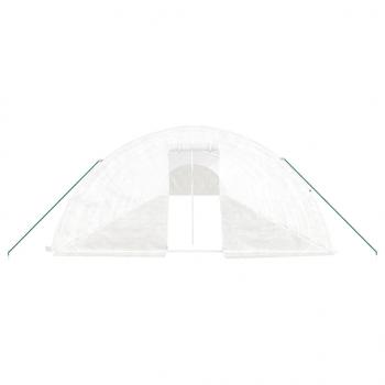 Gewächshaus mit Stahlrahmen Weiß 110 m² 22x5x2,3 m