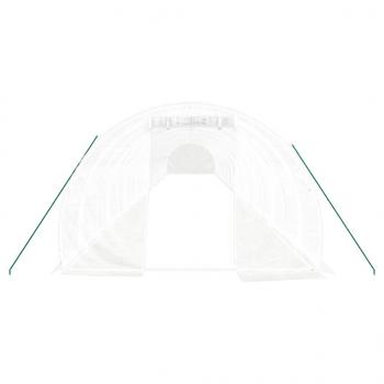 Gewächshaus mit Stahlrahmen Weiß 66 m² 22x3x2 m