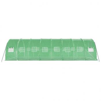 Gewächshaus mit Stahlrahmen Grün 24 m² 8x3x2 m