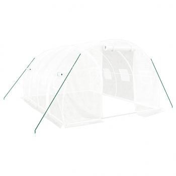 Gewächshaus mit Stahlrahmen Weiß 12 m² 4x3x2 m