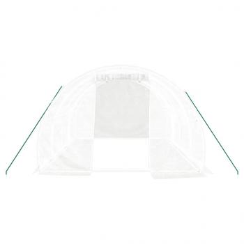 Gewächshaus mit Stahlrahmen Weiß 12 m² 4x3x2 m