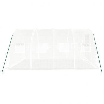Gewächshaus mit Stahlrahmen Weiß 12 m² 4x3x2 m