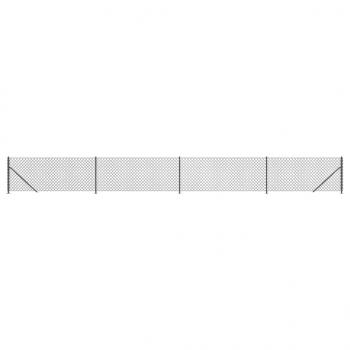 Maschendrahtzaun mit Bodenflansch Anthrazit 0,8x10 m