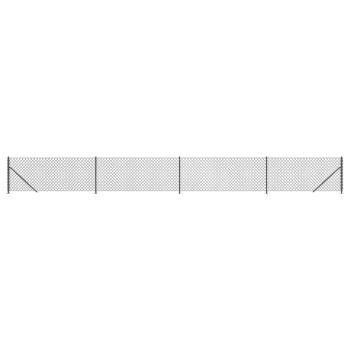 Maschendrahtzaun mit Bodenflansch Anthrazit 0,8x10 m