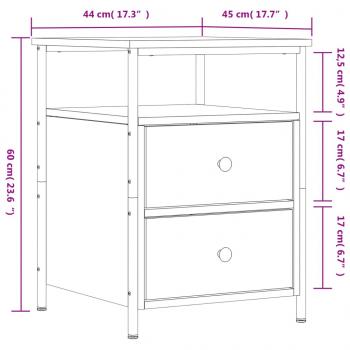 Nachttische 2 Stk. Braun Eichen-Optik 44x45x60 cm Holzwerkstoff