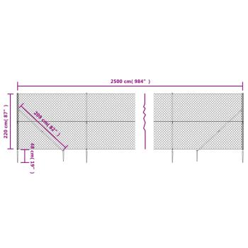Maschendrahtzaun mit Bodenhülsen Anthrazit 2,2x25 m