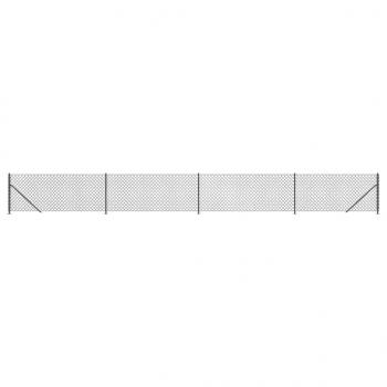 Maschendrahtzaun mit Bodenflansch Anthrazit 1,1x10 m