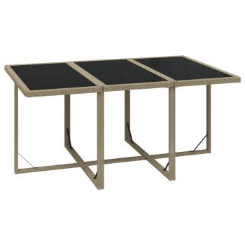 7-tlg. Garten-Essgruppe mit Kissen Poly Rattan Beige