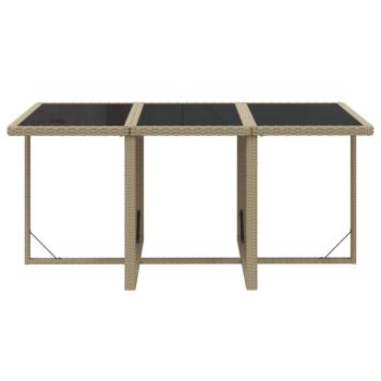 7-tlg. Garten-Essgruppe mit Kissen Poly Rattan Beige