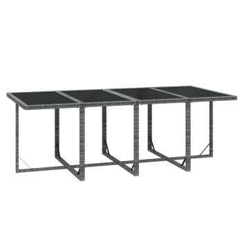 9-tlg. Garten-Essgruppe mit Kissen Poly Rattan Grau