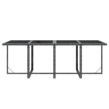 9-tlg. Garten-Essgruppe mit Kissen Poly Rattan Grau