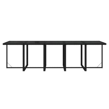 15-tlg. Garten-Essgruppe mit Kissen Poly Rattan Schwarz