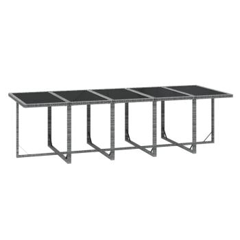 11-tlg. Garten-Essgruppe mit Kissen Poly Rattan Grau