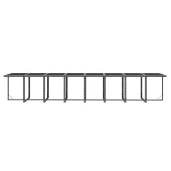 21-tlg. Garten-Essgruppe mit Kissen Poly Rattan Grau
