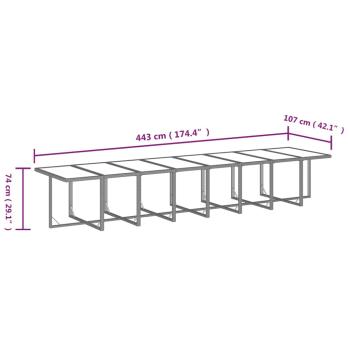 21-tlg. Garten-Essgruppe mit Kissen Poly Rattan Grau