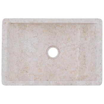 Waschtisch mit Creme Marmorbecken Massivholz Teak