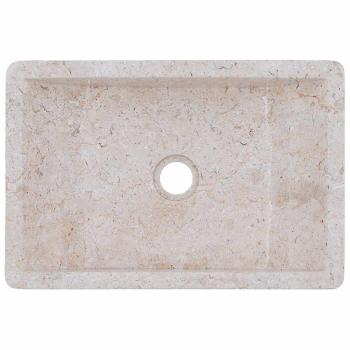 Waschtisch mit Creme Marmorbecken Massivholz Teak