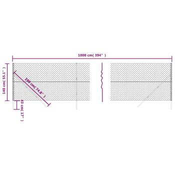Maschendrahtzaun Grün 1,4x10 m