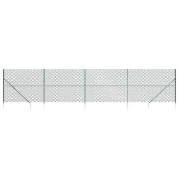Maschendrahtzaun mit Bodenhülsen Grün 1,6x10 m