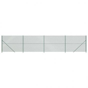 Maschendrahtzaun mit Bodenflansch Grün 2x10 m