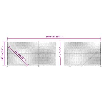 Maschendrahtzaun mit Bodenflansch Grün 1,4x10 m