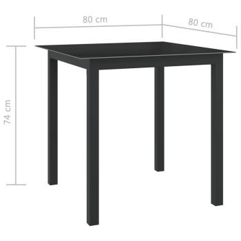 5-tlg. Garten-Essgruppe Aluminium Anthrazit