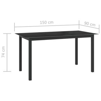 7-tlg. Garten-Essgruppe Aluminium Anthrazit