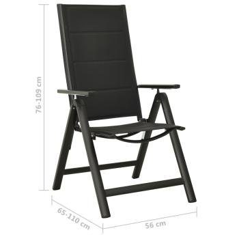 7-tlg. Garten-Essgruppe Aluminium Anthrazit