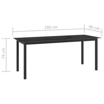 9-tlg. Garten-Essgruppe Aluminium Anthrazit