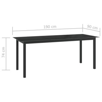 9-tlg. Garten-Essgruppe Aluminium Anthrazit