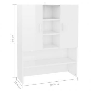 Waschmaschinenschrank Hochglanz-Weiß 70,5x25,5x90 cm