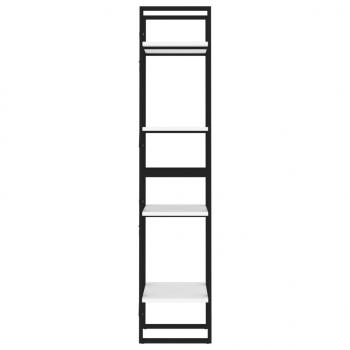 Bücherregal 4 Fächer Weiß 40x30x140 cm Holzwerkstoff