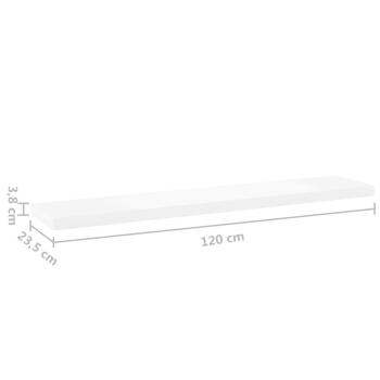 Schweberegale 4 Stk. Eichen-Optik und Weiß 120x23,5x3,8 cm MDF