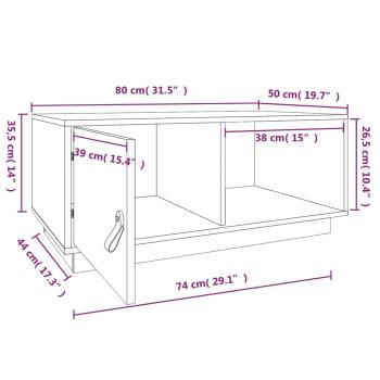 Couchtisch 80x50x35,5 cm Massivholz Kiefer