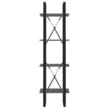 Bücherregal 4 Fächer Grau 40x30x140 cm Holzwerkstoff
