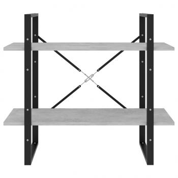 Bücherregal 2 Fächer Betongrau 80x30x70 cm Holzwerkstoff