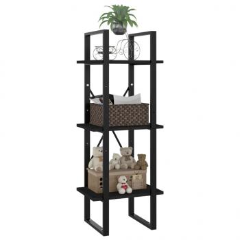 ARDEBO.de - Bücherregal 3 Fächer Schwarz 40x30x105 cm Holzwerkstoff