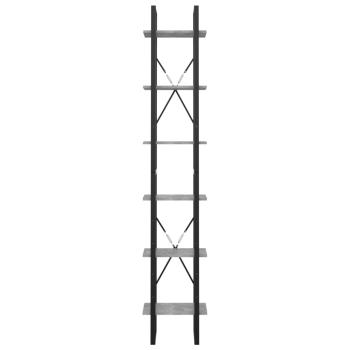 Bücherregal 6 Fächer Betongrau 40x30x210 cm Holzwerkstoff