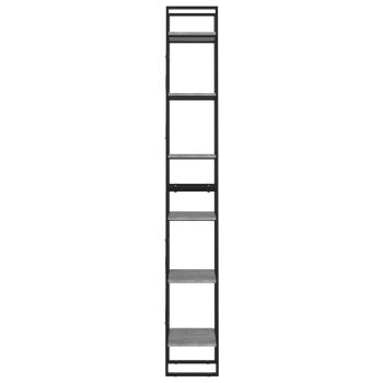 Bücherregal 6 Fächer Betongrau 40x30x210 cm Holzwerkstoff