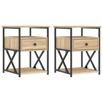 Nachttische 2 Stk. Sonoma-Eiche 40x42x55 cm Holzwerkstoff