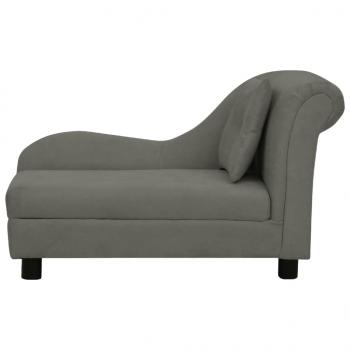 Hundesofa mit Kissen Dunkelgrau 83x44x44 cm Plüsch  