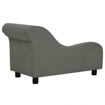 Hundesofa mit Kissen Dunkelgrau 83x44x44 cm Plüsch  