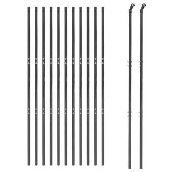 Maschendrahtzaun Anthrazit 1,4x25 m Verzinkter Stahl