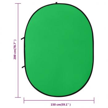 2-in-1 Foto-Hintergrund Oval Grün Blau 200x150 cm