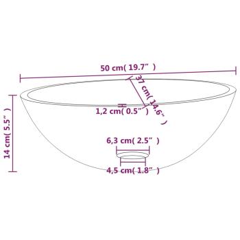 Waschbecken Glas 50x37x14 cm Transparent