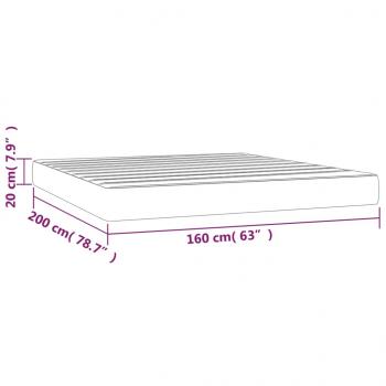 Taschenfederkernmatratze Hellgrau 160x200x20 cm Stoff