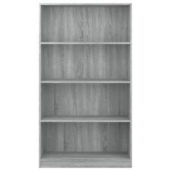 Bücherregal 4 Fächer Grau Sonoma 80x24x142 cm Holzwerkstoff
