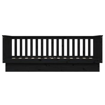 Tagesbett Schwarz 100x200 cm Massivholz Kiefer