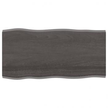 ARDEBO.de - Tischplatte 100x50x2 cm Massivholz Eiche Behandelt Baumkante